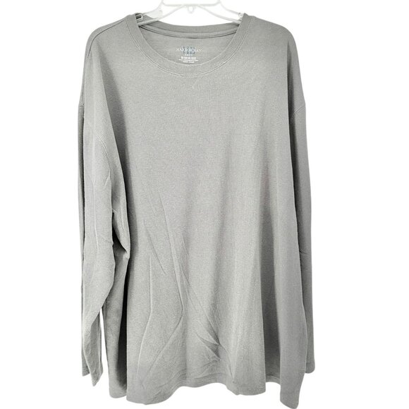 Harbor Bay Thermal Shirt Mens 3XLT Long Sleeve Gray Waffle Weave Cotton Poly - Picture 1 of 8